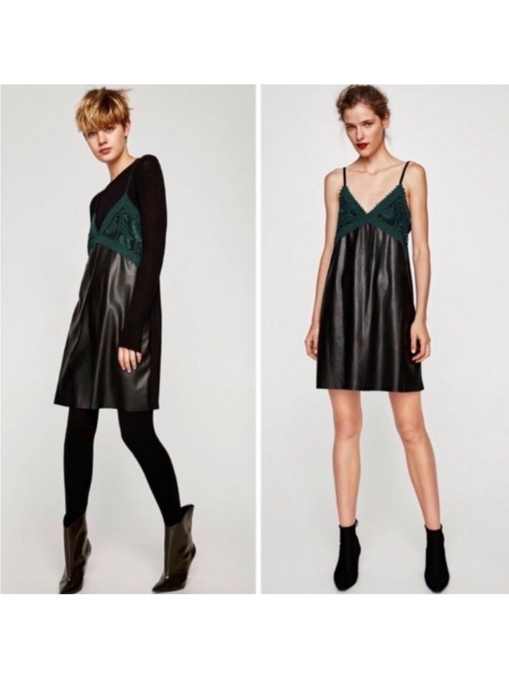 Zara Faux Leather Slip Dress